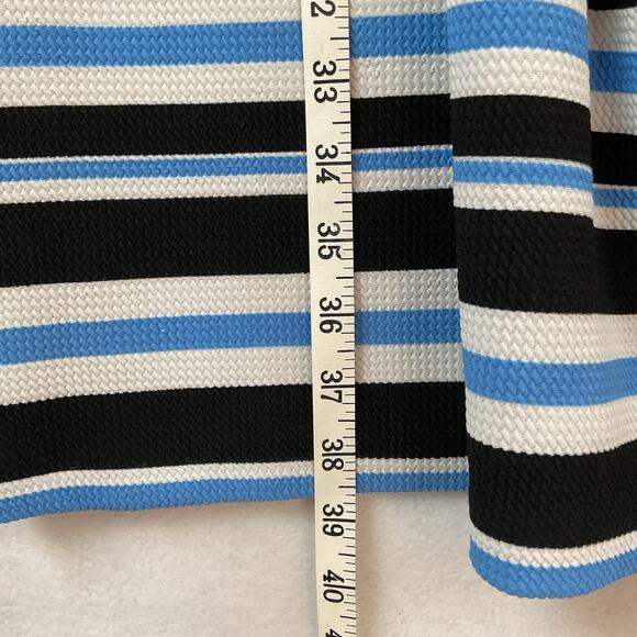 Lane Bryant Dress Womens 14 Blue White Stripes Pleats 3/4 Sleeves Knit - Picture 6 of 12